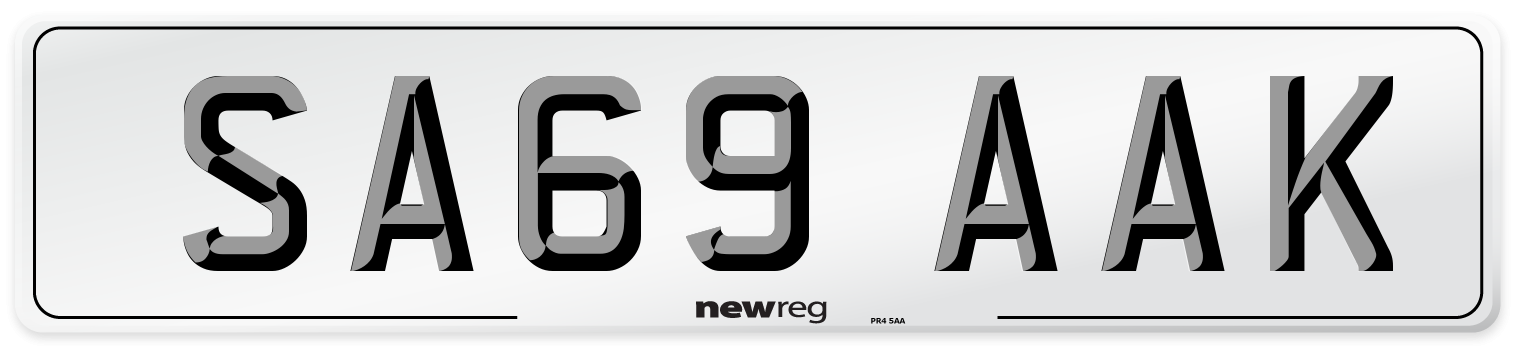 SA69 AAK Number Plate from New Reg